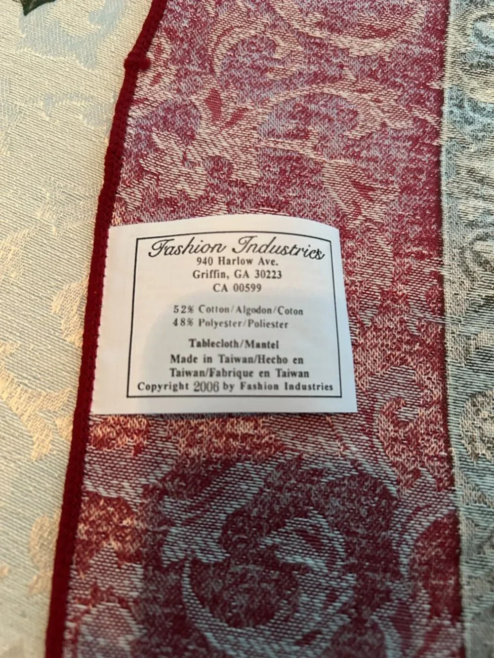 Fashion Industries Christmas Tablecloth 70